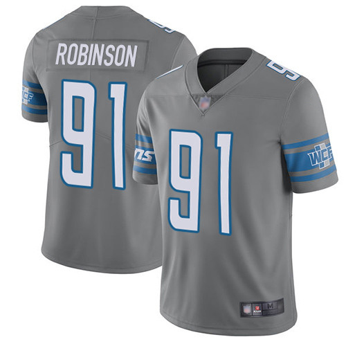 Detroit Lions Limited Steel Men Ahawn Robinson Jersey NFL Football 91 Rush Vapor Untouchable